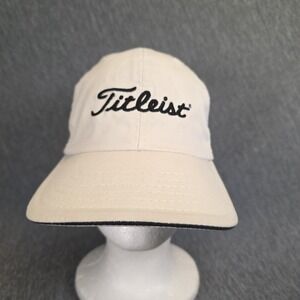 Titelist Hat Off White Adjustable‎ Strap Black Trim